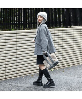 林八百吉商店 un chapeau  ミンクニットウィンター グレー