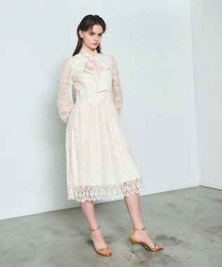 GRACE CONTINENTAL レースボウタイワンピース キナリ