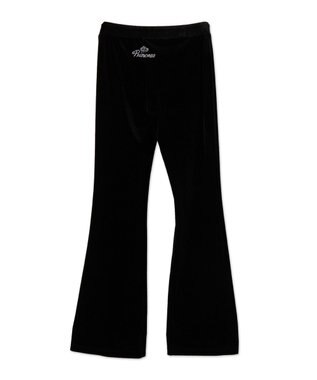 WEGO 【SETUP対応ITEM】ハイウエストベロアパンツ ブラック