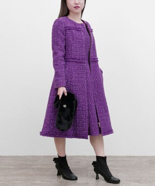 TOCCA 【消臭】SWEET TWINKLE ツイードコート パープル系