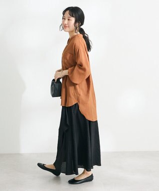 CRAFT STANDARD BOUTIQUE ツイストベルトフレアスカート Orange