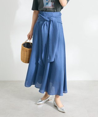 CRAFT STANDARD BOUTIQUE ツイストベルトフレアスカート Blue
