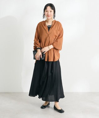 CRAFT STANDARD BOUTIQUE ツイストベルトフレアスカート Orange