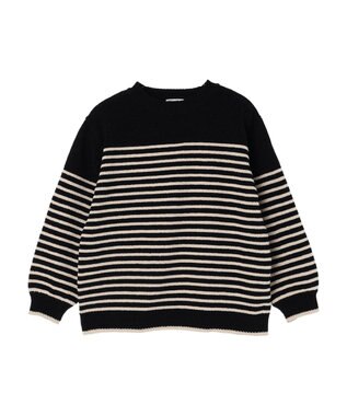 CRAFT STANDARD BOUTIQUE 洗えるモールニットボーダープルオーバー Black