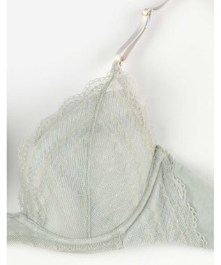 une nana cool リニューアル【綿混】ビタードットコットン 3/4カップブラ セージグリーン