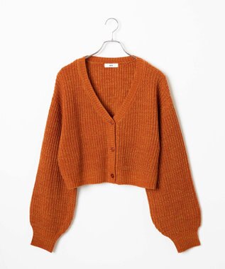 WEGO Vネックカラーカーディガン オレンジ