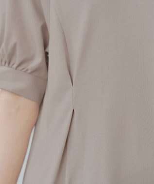 Tiaclasse 【おのののかさん着用】「サマケア」パフスリーブAラインワンピース グレージュ