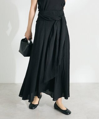 CRAFT STANDARD BOUTIQUE ツイストベルトフレアスカート Black