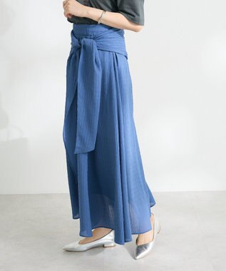 CRAFT STANDARD BOUTIQUE ツイストベルトフレアスカート Blue