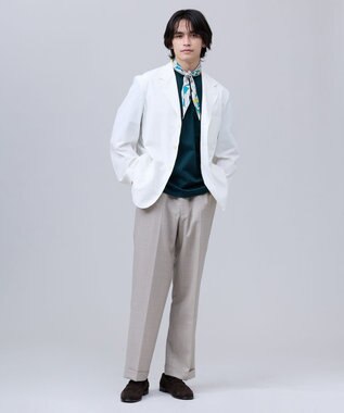 J.PRESS MEN 【J.PRESS ORIGINALS】Silk Seersucker 3B Sack Jacket / Japan Made ホワイト系