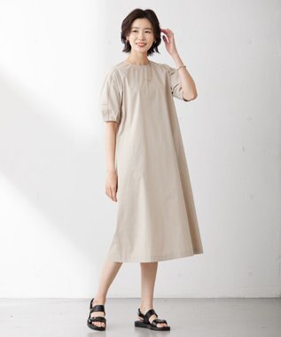 J.PRESS LADIES L 【洗える】ウェザーバイオエアフロー ワンピース ベージュ系