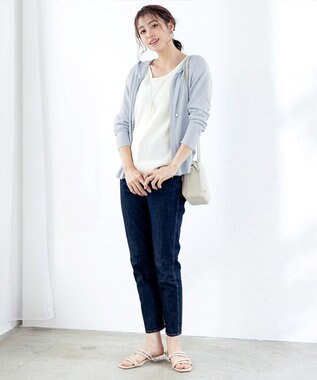 Tiaclasse サマーニットショートパーカー サックスグレー