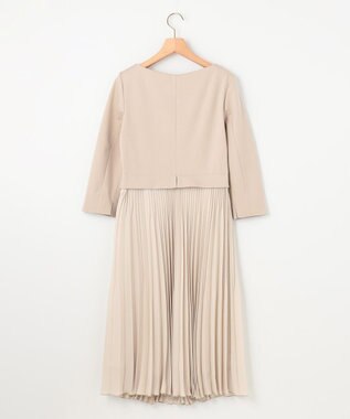 組曲 【KUMIKYOKU NAVY】ジャージーコンビプリーツ ワンピース ベージュ系