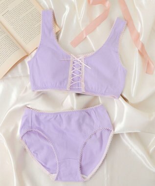WEGO 【ハーフトップ＆ショーツセット】Liliane　Ciel　　レースアップリボン