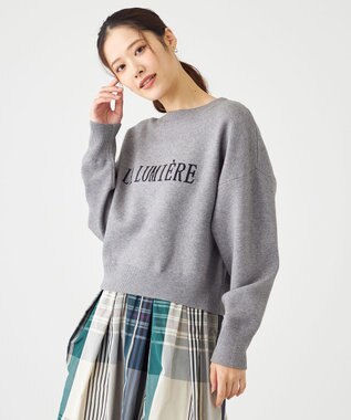 SHARE PARK LADIES フロントロゴショートプルオーバー ライトグレー系