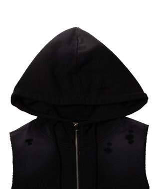 WEGO ヴィンテージウォッシュWジップN／Sパーカー ブラック