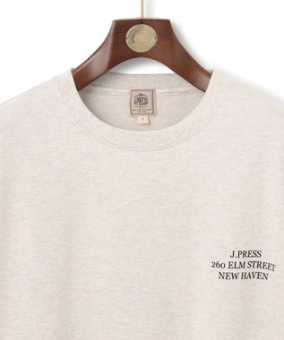 J.PRESS MEN インレージャージー アドレスプリント ロゴトレーナー ライトグレー系