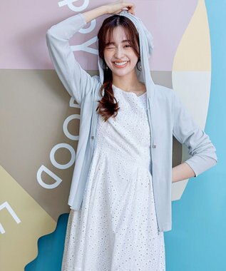 Tiaclasse サマーニットショートパーカー サックスグレー