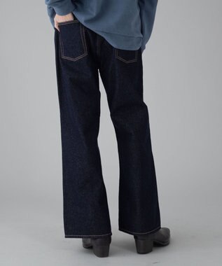 WEGO 【ユニセックス着用ITEM/ウエスト調整可】フレアデニムパンツ デニムインディゴ