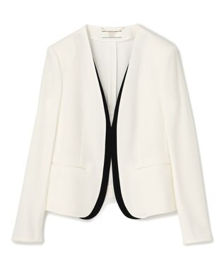 BEIGE， CINDY / ダブルカラージャケット White × Black