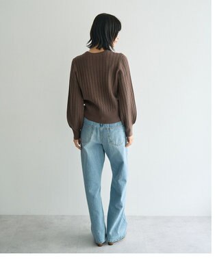 YECCA VECCA 金釦ミニケーブルニット Charcoal Gray