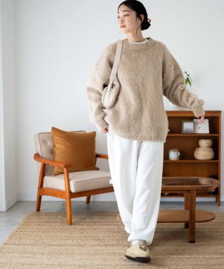 WEGO モヘアライクBIGプルオーバー ベージュ