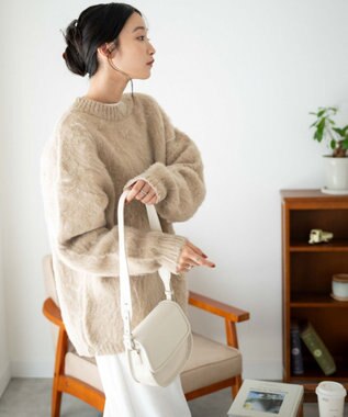 WEGO モヘアライクBIGプルオーバー ベージュ