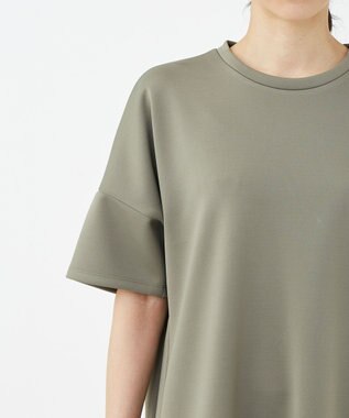 KASHIYAMA 【抗菌繊維】スタイリッシュジャージー オーバーサイズドレス オリーブ