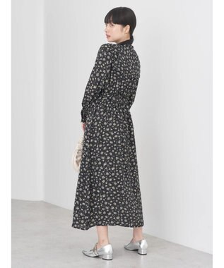 earth music&ecology キンモクセイ柄ワンピース Black