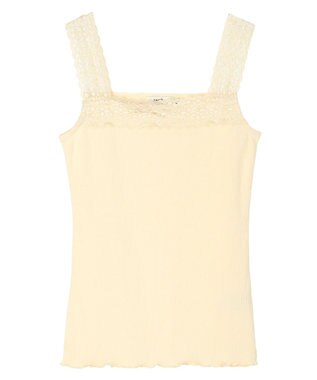 earth music&ecology レーススクエアキャミソール Light Yellow