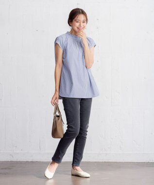 ANY 【美脚見え/お腹周りスッキリ/洗濯機可】スタイルアップスキニー フェードブラック