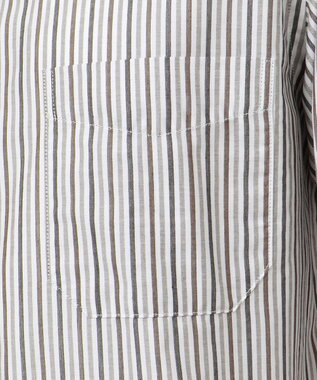 JOSEPH ABBOUD 【キングサイズ】JCサテンストライプ　シャツ ダークブラウン系1