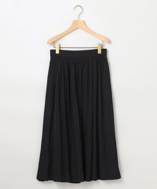 組曲 L 【WEB限定】ギャザーライトデシン スカート ブラック系
