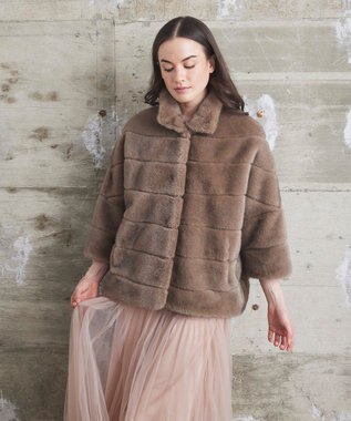 GRACE CONTINENTAL 【LOU ANDREA】フェイクショートコート ベージュ