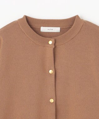 ANY 【UVカット・洗濯機可】クロップド丈スナップカーディガン キャメル