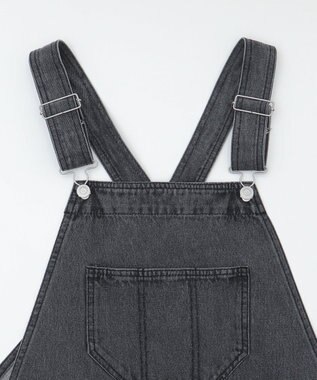 WEGO 【ユニセックス着用/SMサイズ展開】デニムオーバーオール デニムブラックソノタ