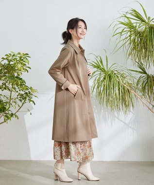 Tiaclasse L 【洗える】ステンカラーコート ベージュ