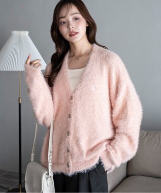 WEGO 【25年秋冬新作/WEB限定】別注USPOLOシャギーニットカーデ ライトピンク