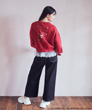 earth music&ecology マイメロディ＆クロミ／ｅａｒｔｈ　レトロアートスウェット Red