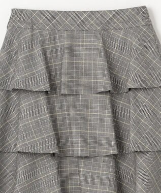 組曲 KIDS 【150-160cm】ティアードチェック スカート グレー系3