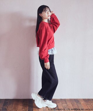 earth music&ecology マイメロディ＆クロミ／ｅａｒｔｈ　レトロアートスウェット Red