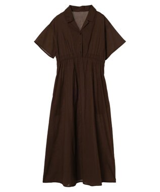 CRAFT STANDARD BOUTIQUE インド綿オープンカラーワンピース Brown