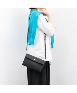 UNBILLION ペルケ perche / 姫路レザーひねりかぶせ2wayショルダーバッグ ブラック