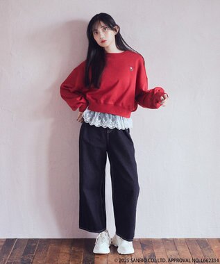 earth music&ecology マイメロディ＆クロミ／ｅａｒｔｈ　レトロアートスウェット Red