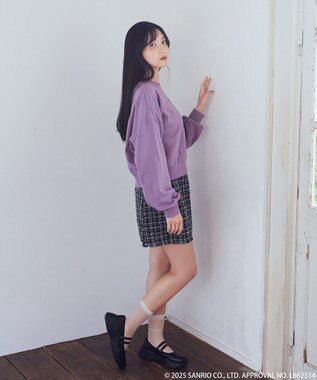 earth music&ecology マイメロディ＆クロミ／ｅａｒｔｈ　レトロアートスウェット Purple