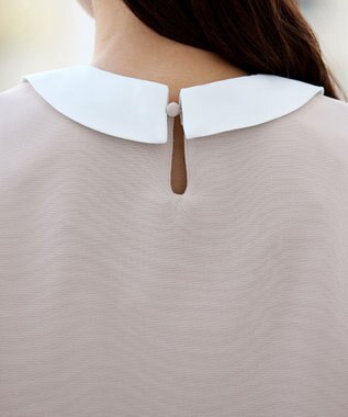 Tiaclasse 【3WAY・ストレッチジョーゼット】付け襟チュニック グレージュ