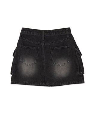 WEGO ヴィンテージウォッシュカーゴミニスカート ブラック