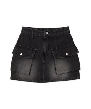 WEGO ヴィンテージウォッシュカーゴミニスカート ブラック