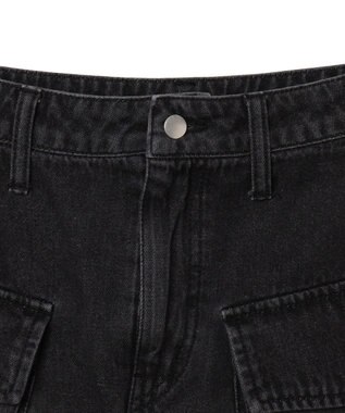 WEGO ヴィンテージウォッシュカーゴミニスカート ブラック