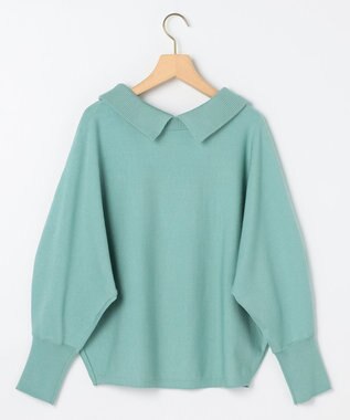 組曲 S 【加藤ローサさん着用 / 前後着用可】スムースストレッチロールネック ニット スモーキーグリーン系